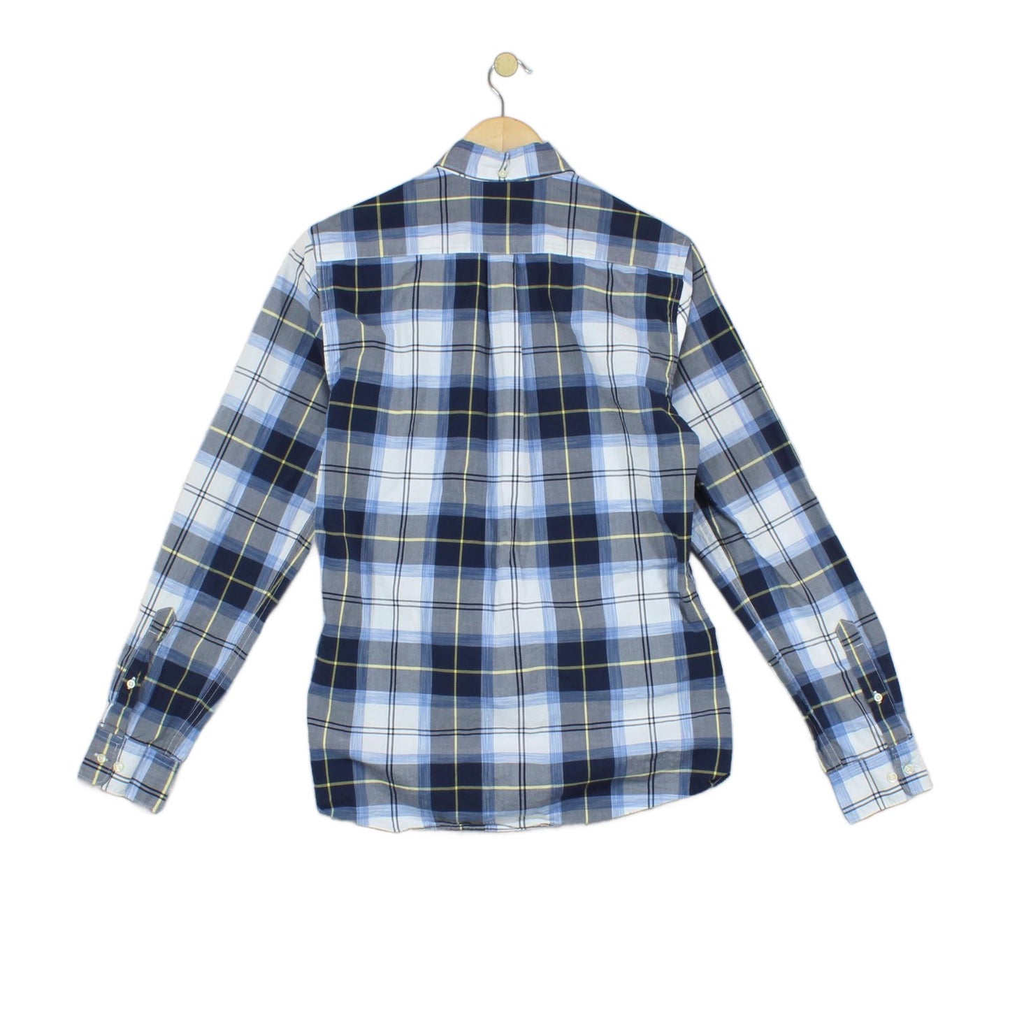 Mens Check Shirt Long Sleeve Button Up Tailored Fit