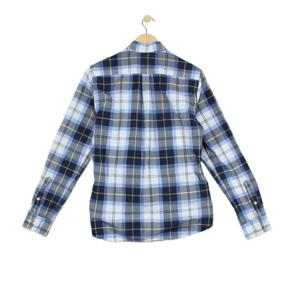 Mens Check Shirt Long Sleeve Button Up Tailored Fit