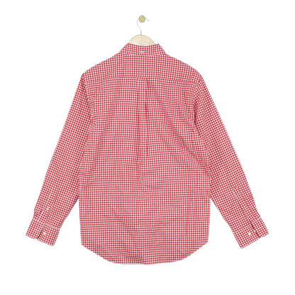 Mens Gingham Check Shirt Regular Fit Cotton