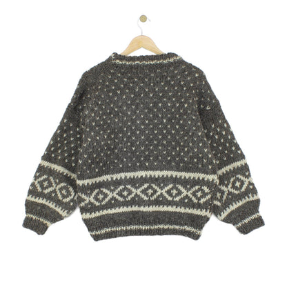 Womens Fair Isle Jumper Chunky Knit Winter