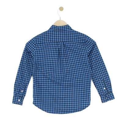 Boys Plaid Shirt Long Sleeve Button Up Check
