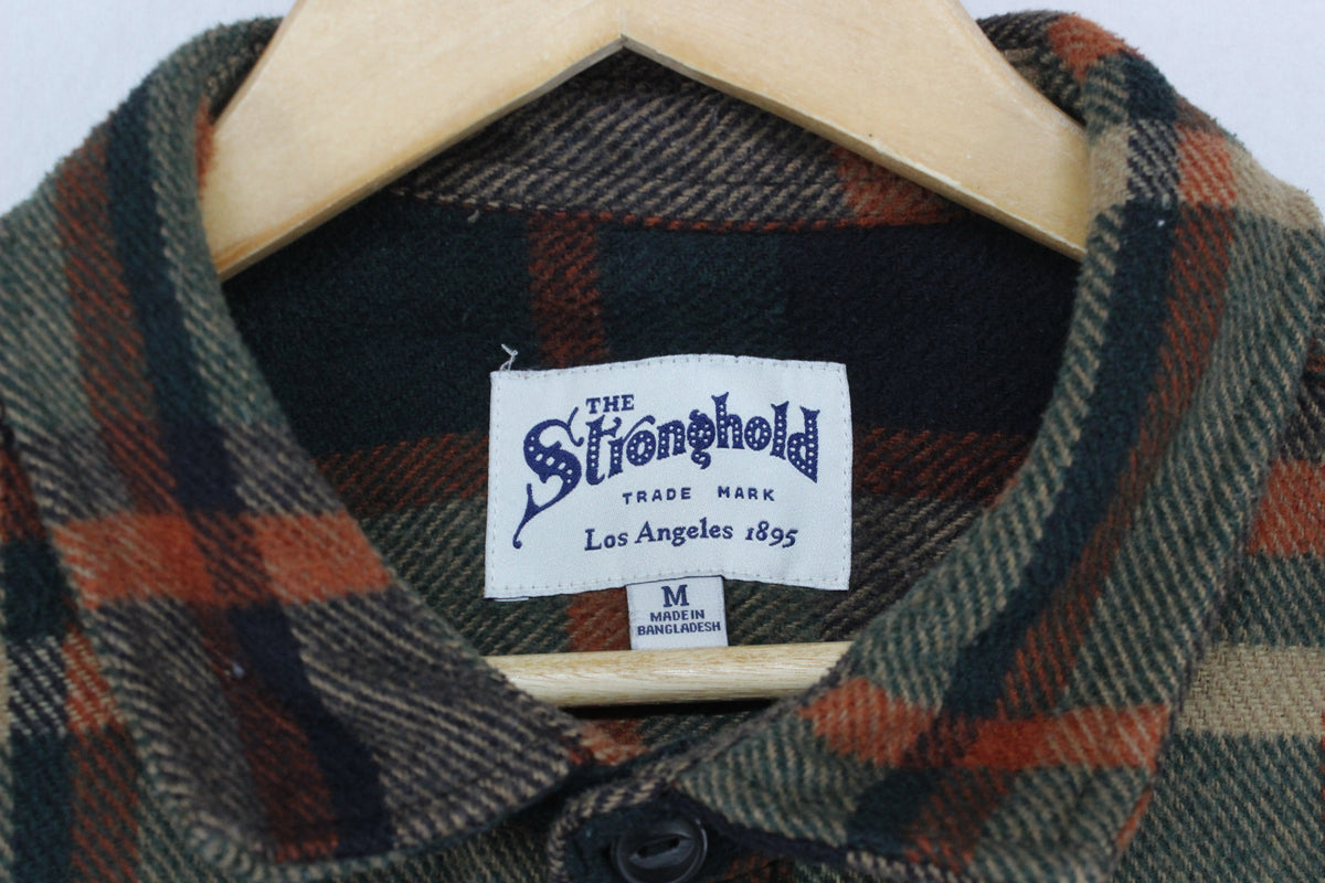 Mens Flannel Plaid Overshirt Long Sleeve