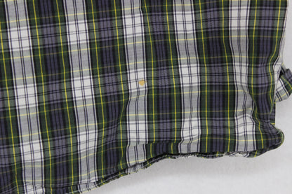 Mens Plaid Shirt Button Up Short Sleeve