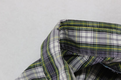 Mens Plaid Shirt Button Up Short Sleeve