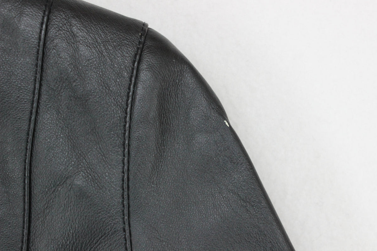 Womens Leather Jacket Blazer Coat Formal