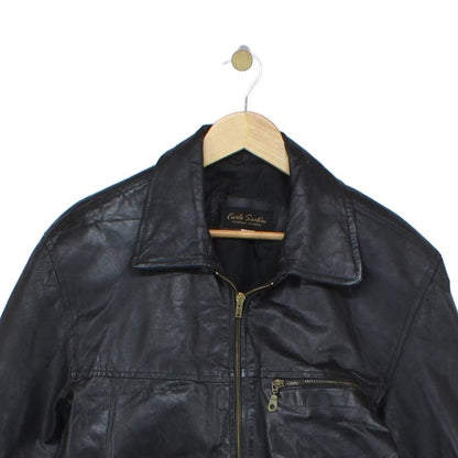 Mens Leather Jacket Full Zip