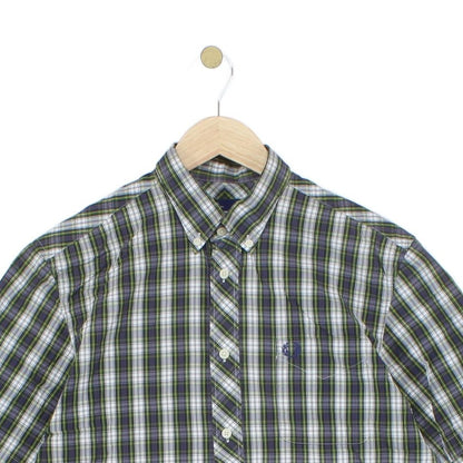 Mens Plaid Shirt Button Up Short Sleeve