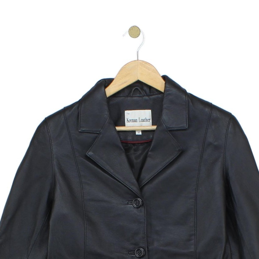 Womens Leather Jacket Blazer Coat Formal