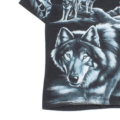 Mens All Over Print T-Shirt Usa Made Wolf Graphic