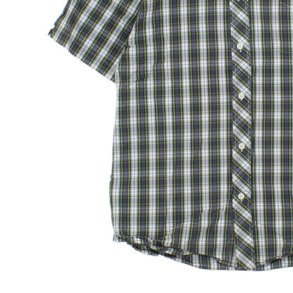Mens Plaid Shirt Button Up Short Sleeve