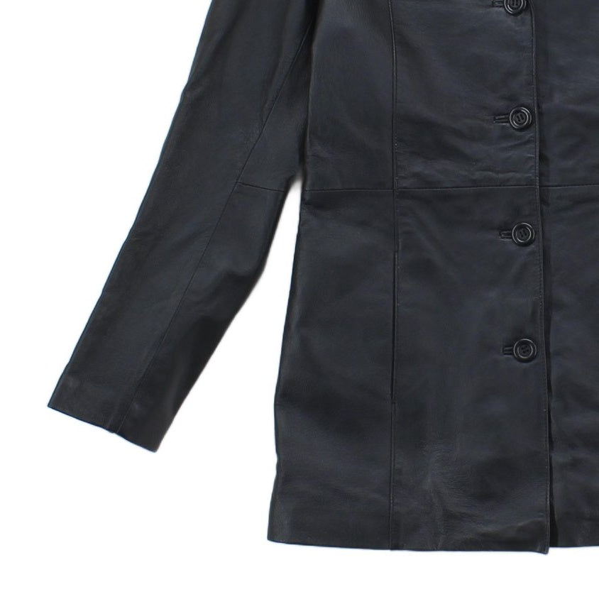 Womens Leather Jacket Blazer Coat Formal
