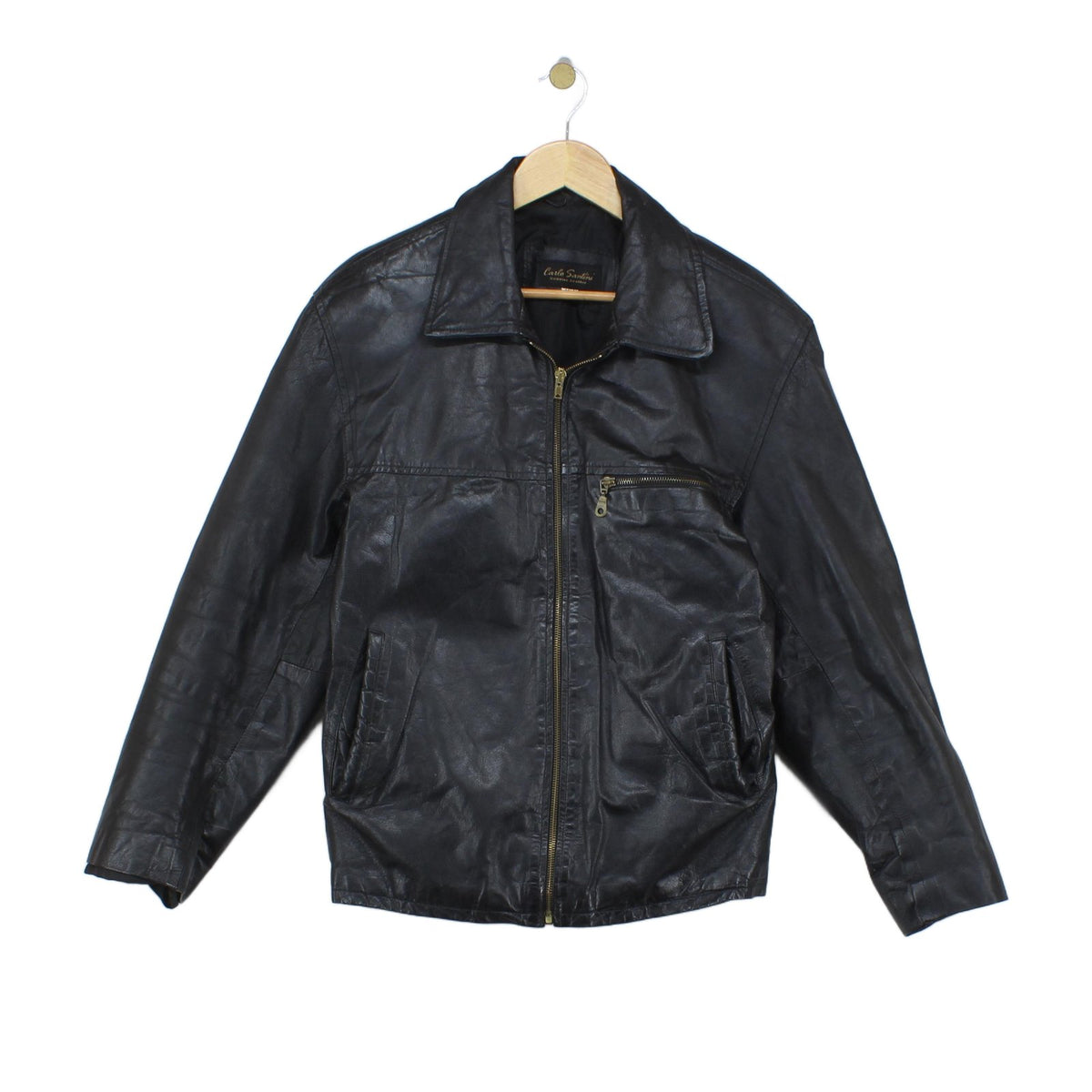 Mens Leather Jacket Full Zip