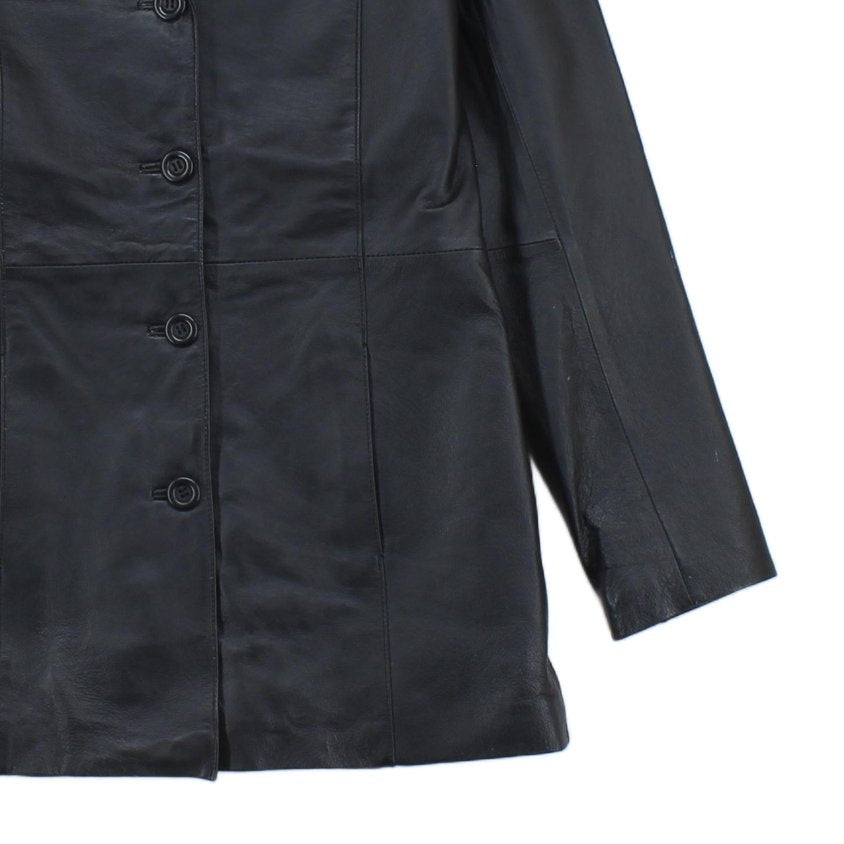 Womens Leather Jacket Blazer Coat Formal