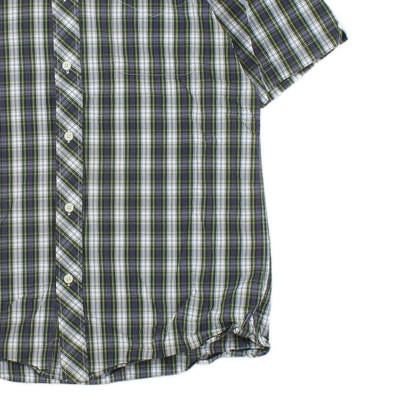 Mens Plaid Shirt Button Up Short Sleeve