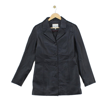 Womens Leather Jacket Blazer Coat Formal