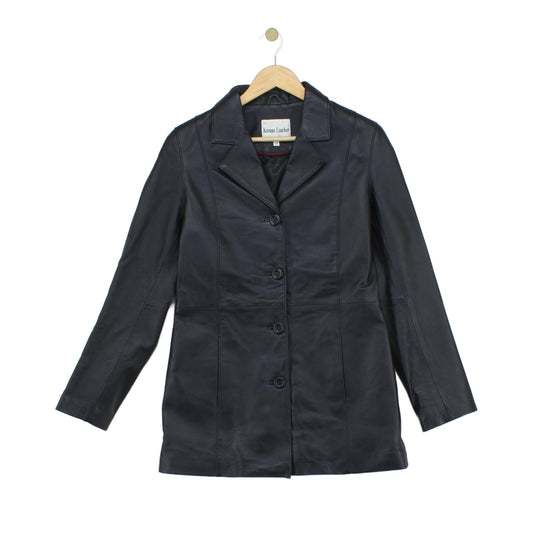Womens Leather Jacket Blazer Coat Formal