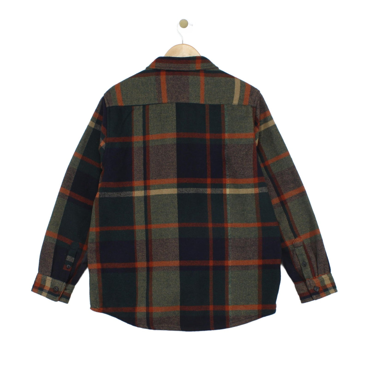 Mens Flannel Plaid Overshirt Long Sleeve