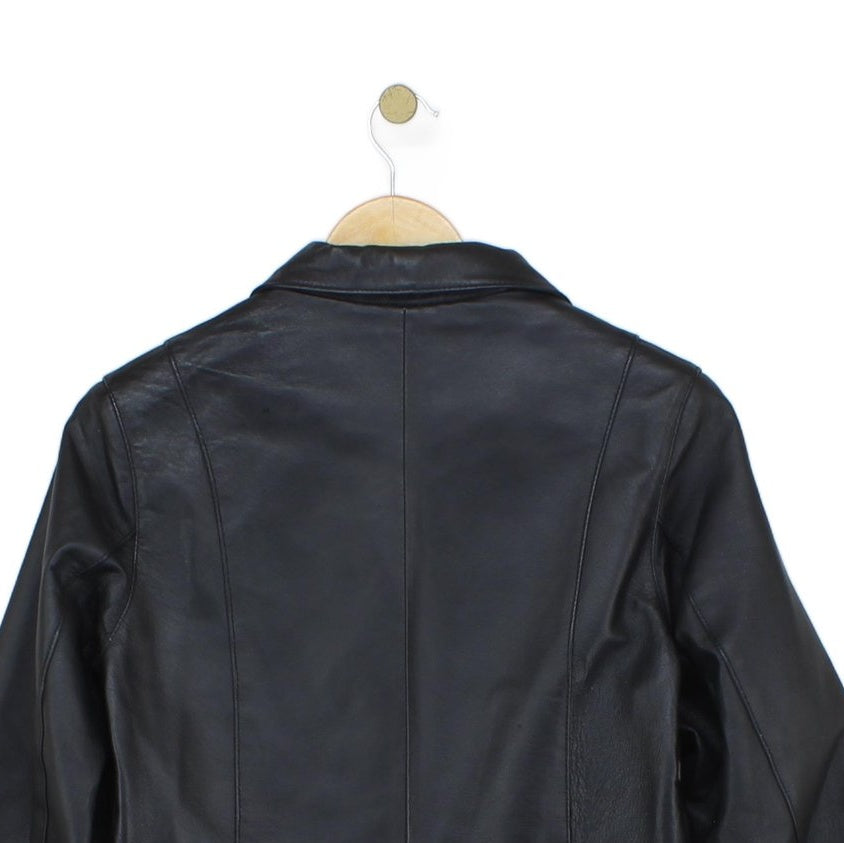 Womens Leather Jacket Blazer Coat Formal
