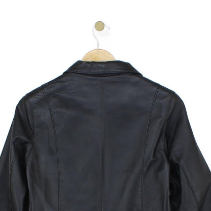 Womens Leather Jacket Blazer Coat Formal