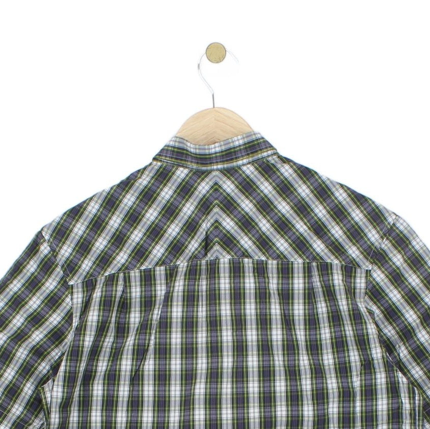Mens Plaid Shirt Button Up Short Sleeve