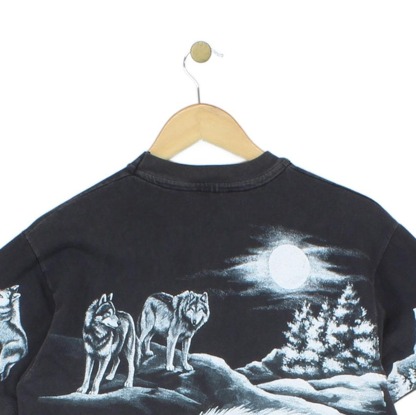 Mens All Over Print T-Shirt Usa Made Wolf Graphic