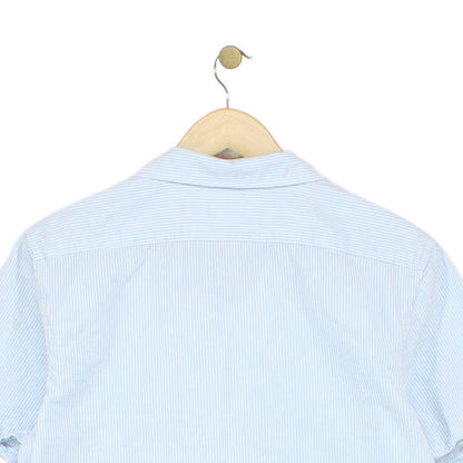 Mens Striped Shirt Short Sleeve Button Up