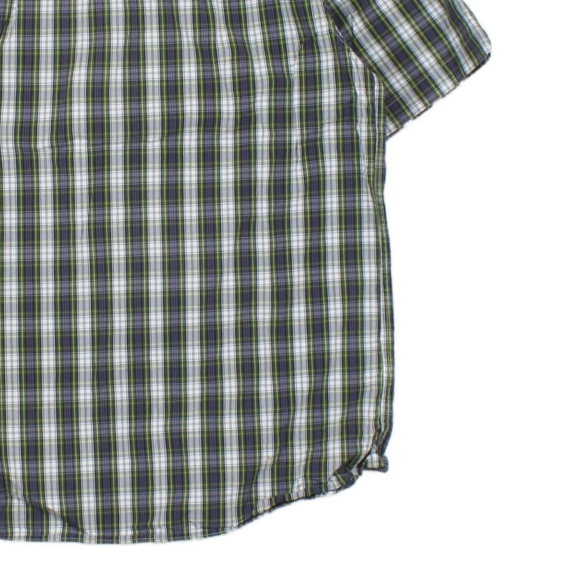 Mens Plaid Shirt Button Up Short Sleeve