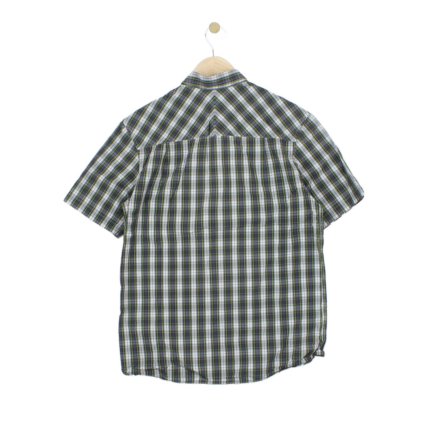 Mens Plaid Shirt Button Up Short Sleeve