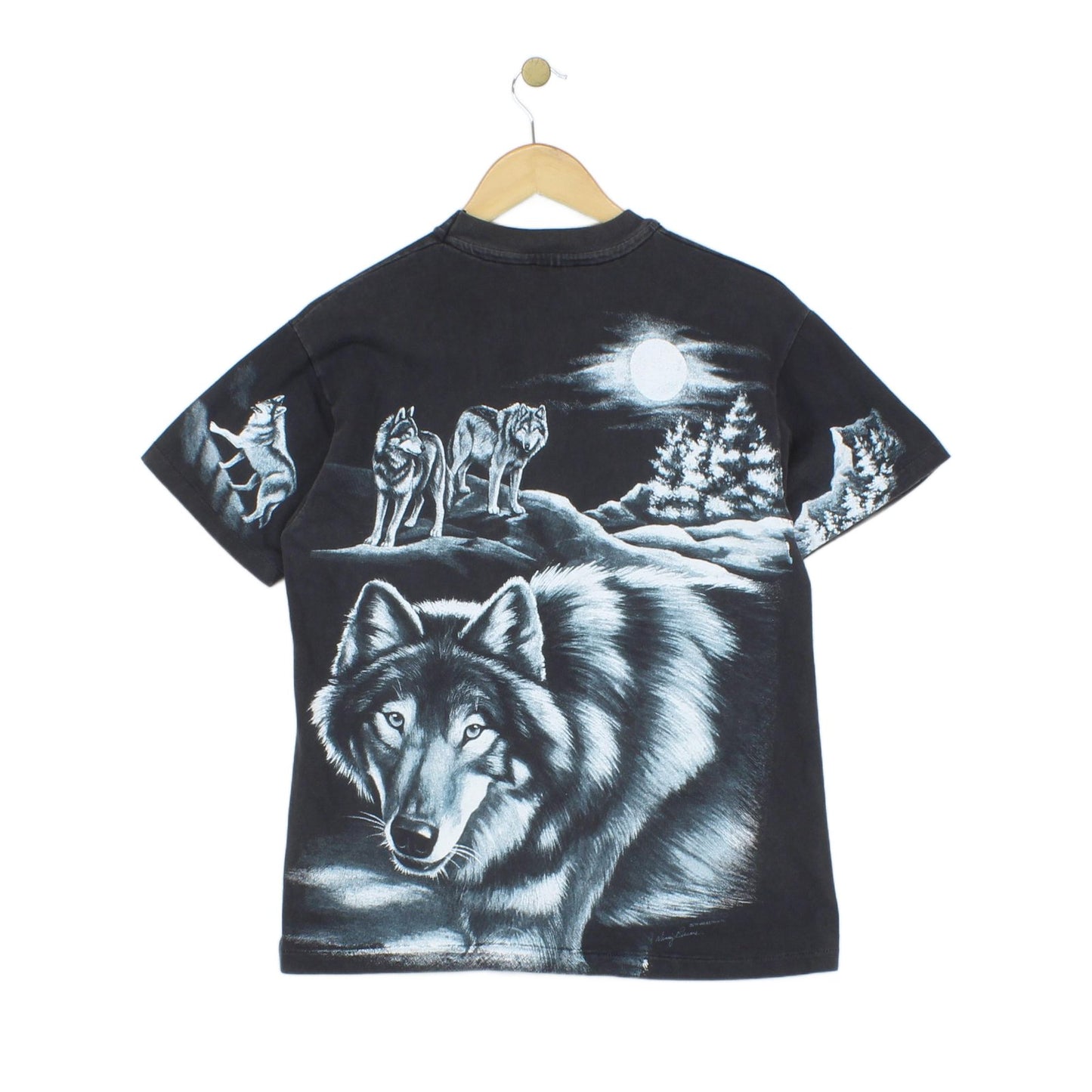 Mens All Over Print T-Shirt Usa Made Wolf Graphic