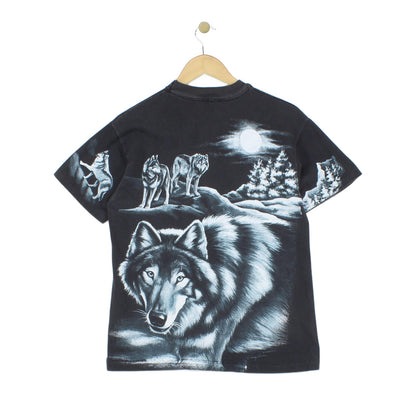 Mens All Over Print T-Shirt Usa Made Wolf Graphic