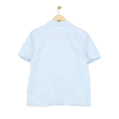 Mens Striped Shirt Short Sleeve Button Up