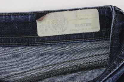 Mens Buster Jeans Regular Slim Tapered Denim