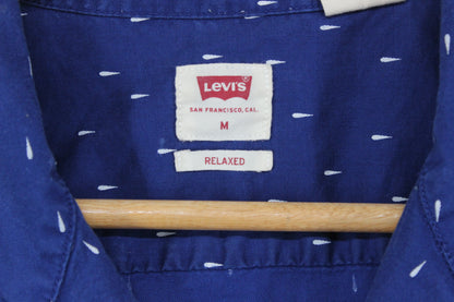 Mens Patterned Shirt Button Up Short Sleeve Relaxed