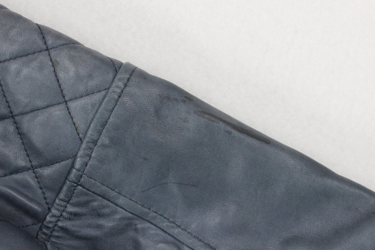 Womens Leather Jacket Biker Full Zip