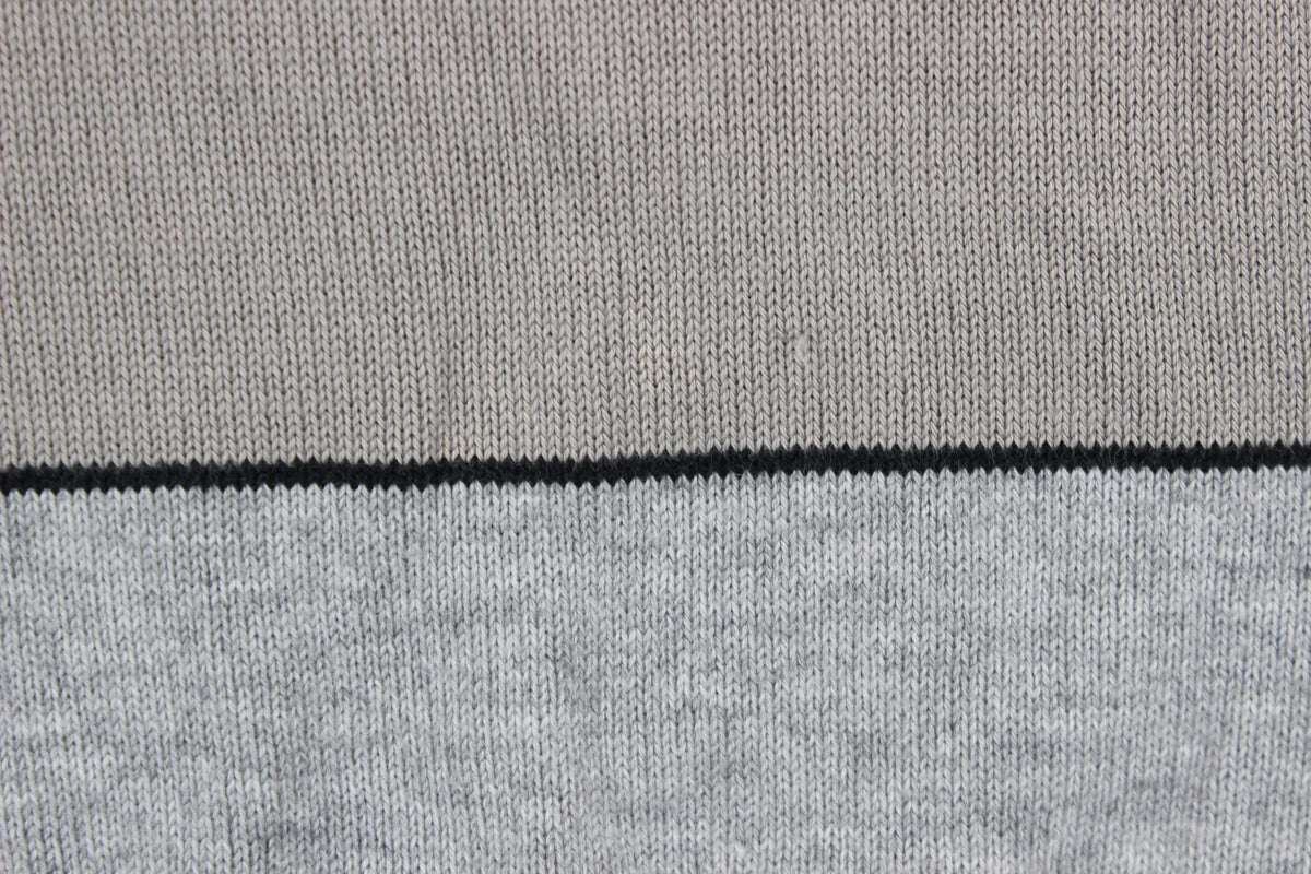 Mens Striped Jumper Crew Neck Ribbed Knit