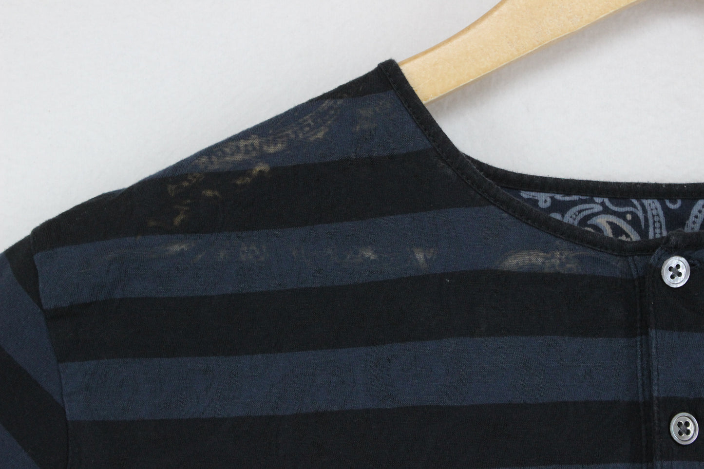 Mens Striped T-Shirt Transparent Lightweight