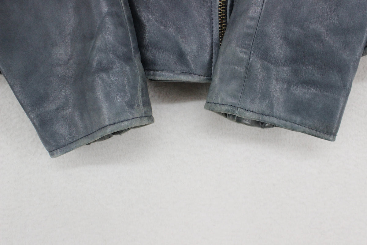 Womens Leather Jacket Biker Full Zip