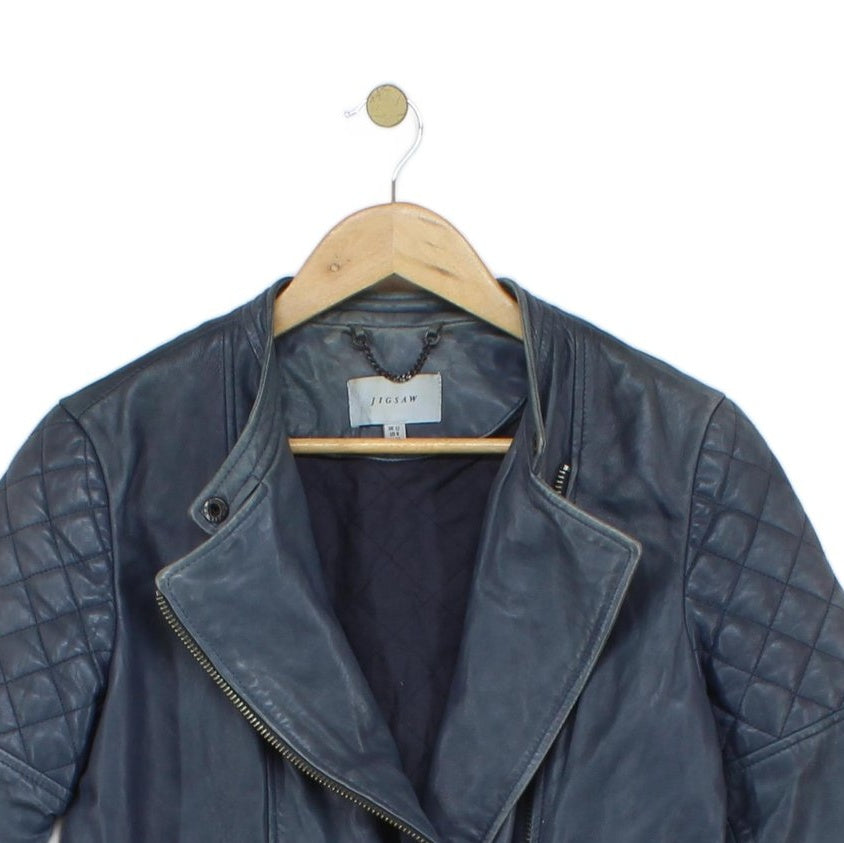 Womens Leather Jacket Biker Full Zip