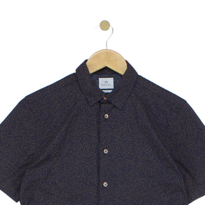Mens Patterned Shirt Slim Fit Short Sleeve