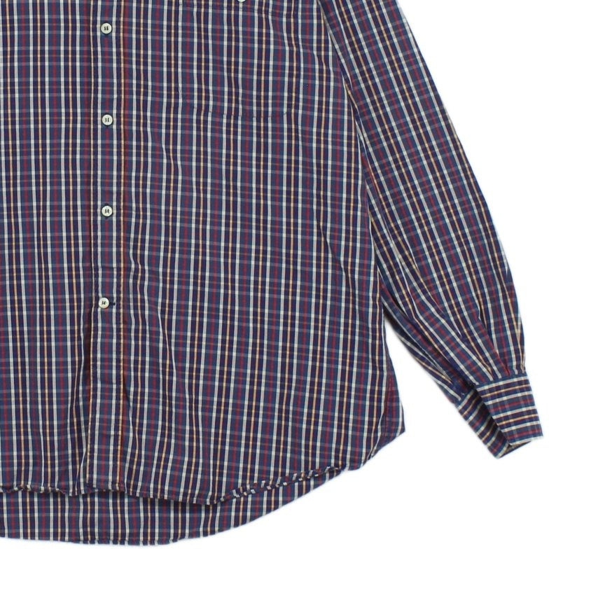 Mens Check Shirt Button Up Long Sleeve