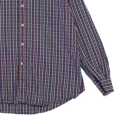Mens Check Shirt Button Up Long Sleeve