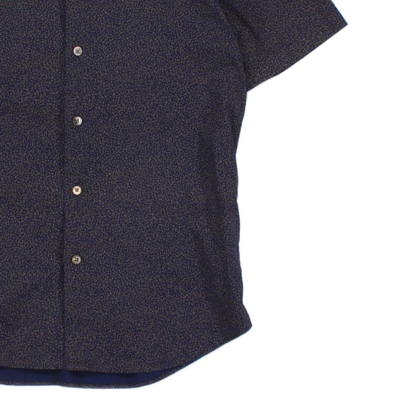Mens Patterned Shirt Slim Fit Short Sleeve