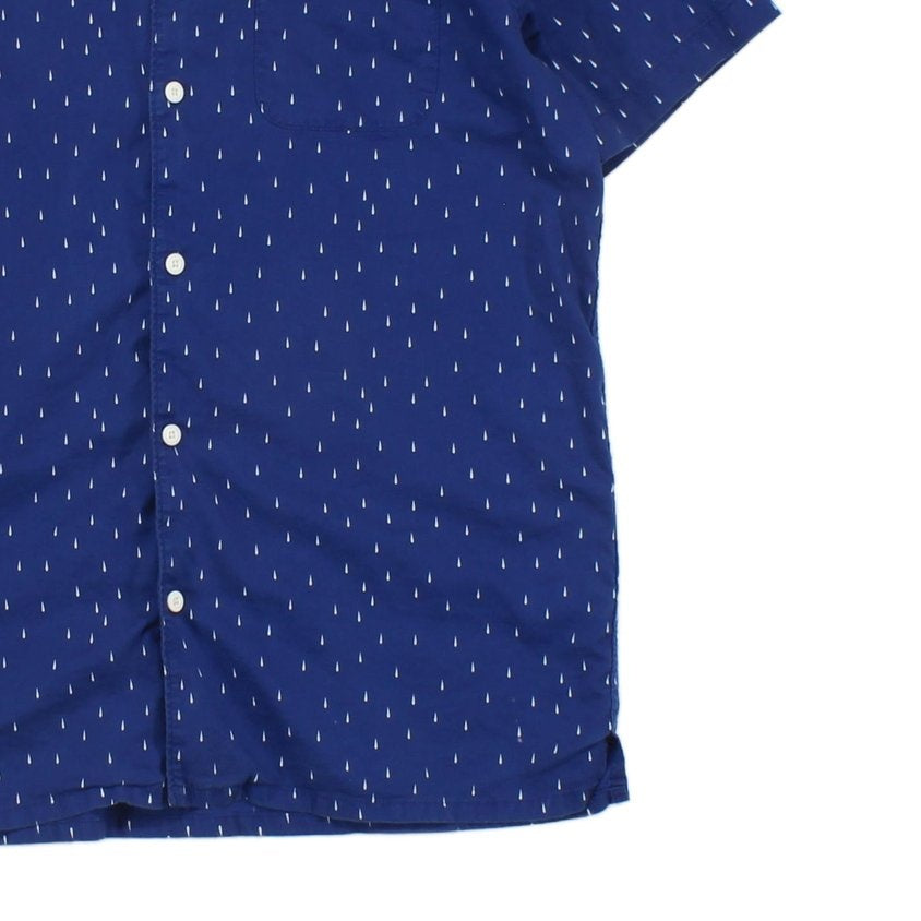 Mens Patterned Shirt Button Up Short Sleeve Relaxed