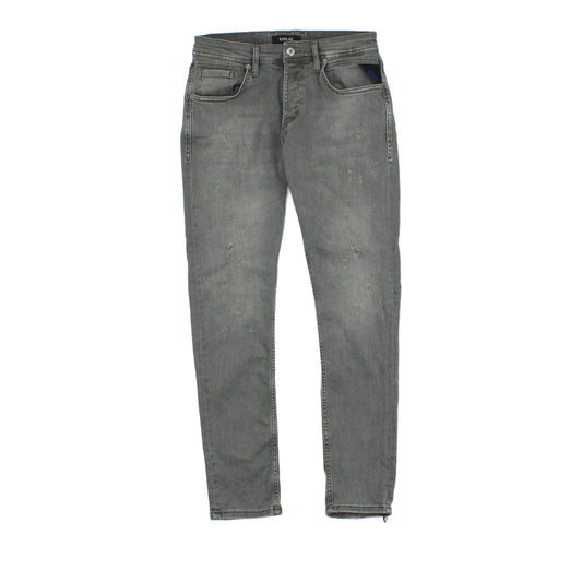 Mens Jeans Stretch Button Fly Denim Slim Fit Distressed