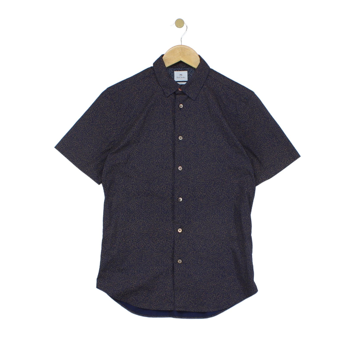 Mens Patterned Shirt Slim Fit Short Sleeve