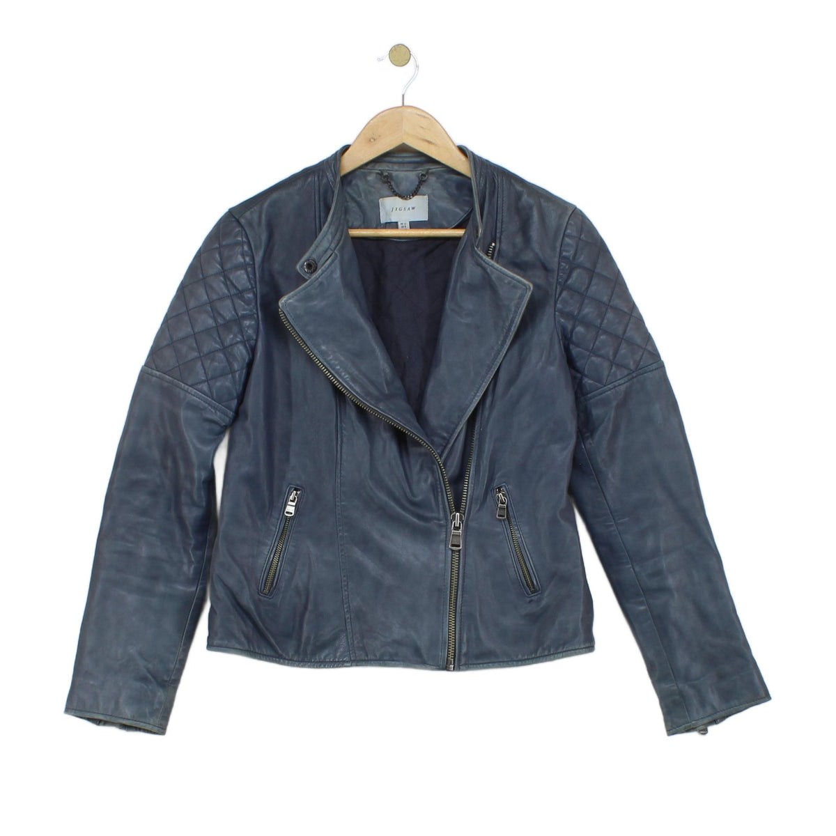 Womens Leather Jacket Biker Full Zip