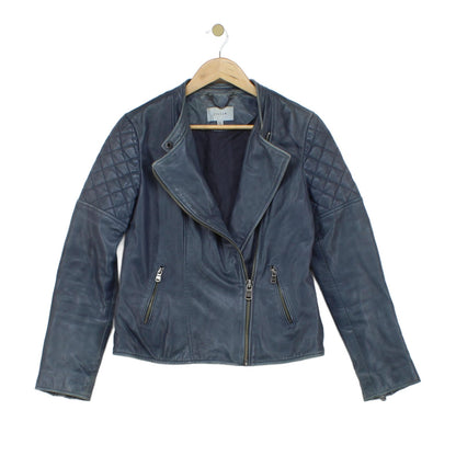 Womens Leather Jacket Biker Full Zip
