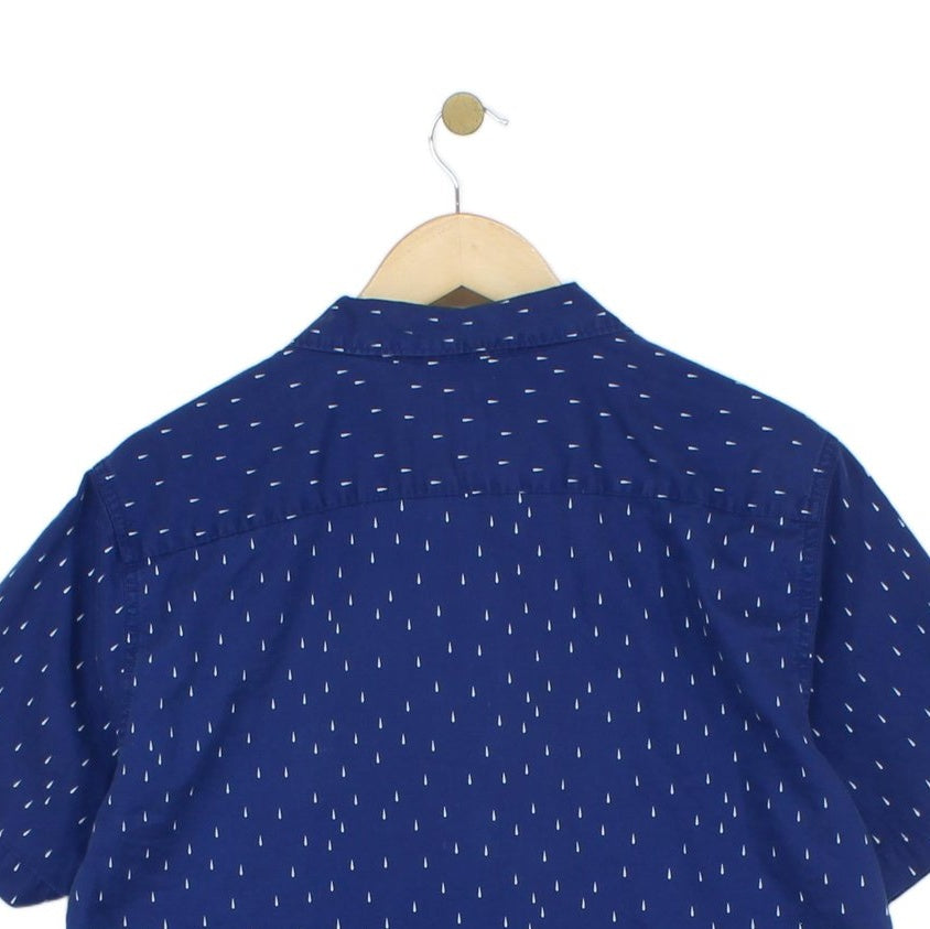Mens Patterned Shirt Button Up Short Sleeve Relaxed