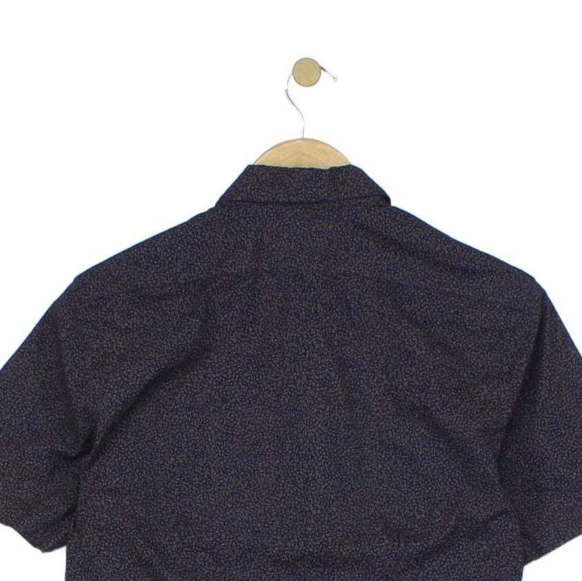 Mens Patterned Shirt Slim Fit Short Sleeve