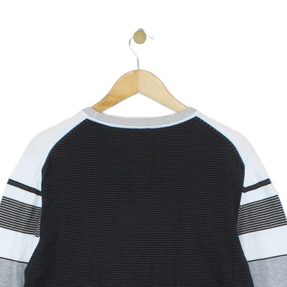Mens Striped Jumper Crew Neck Ribbed Knit